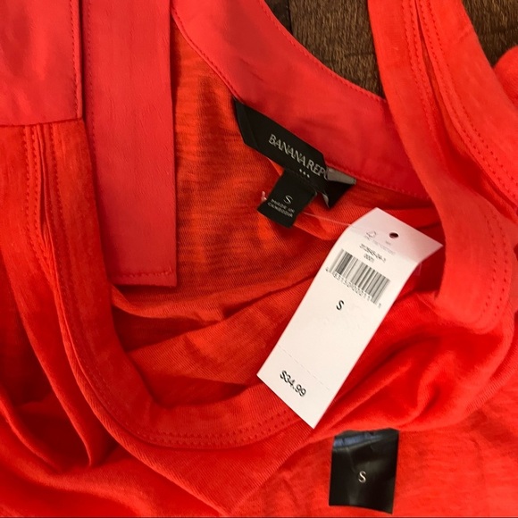 Nwt Banana republic tank top women Sz small melon flowy zipper on back summer - Picture 3 of 5